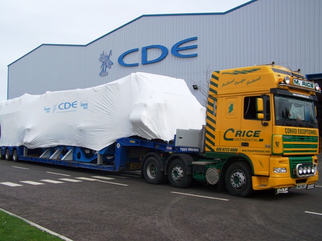 Weather-protected machinery ready for delivery.